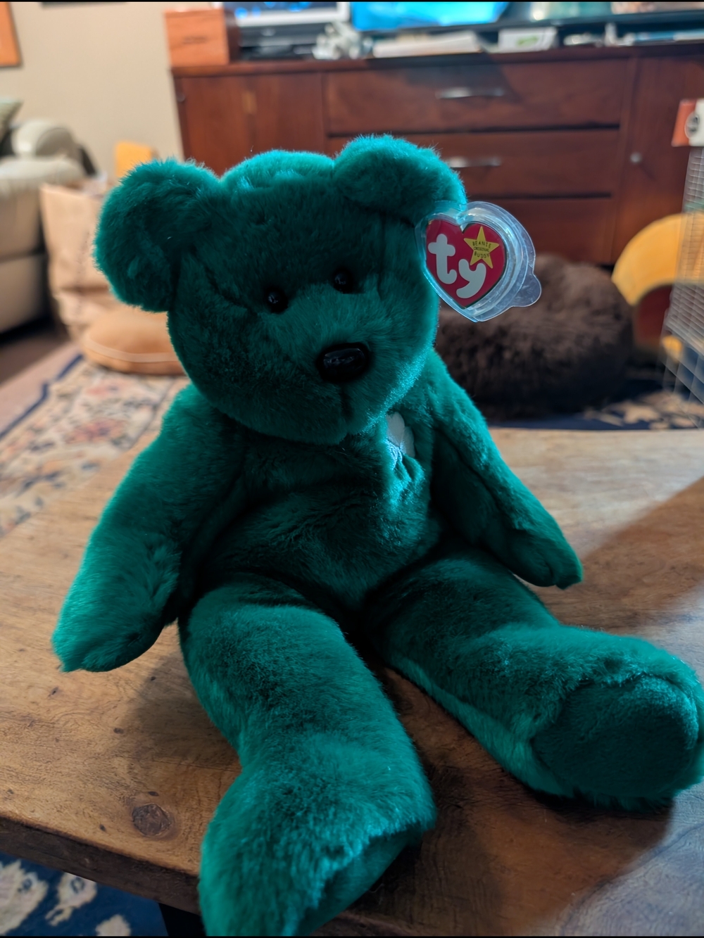 TY Beanie Buddy 13" Erin Green Plush Bear